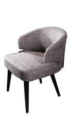 Gray And Black Upholstered Fabric Wing Back Dining Arm Chair