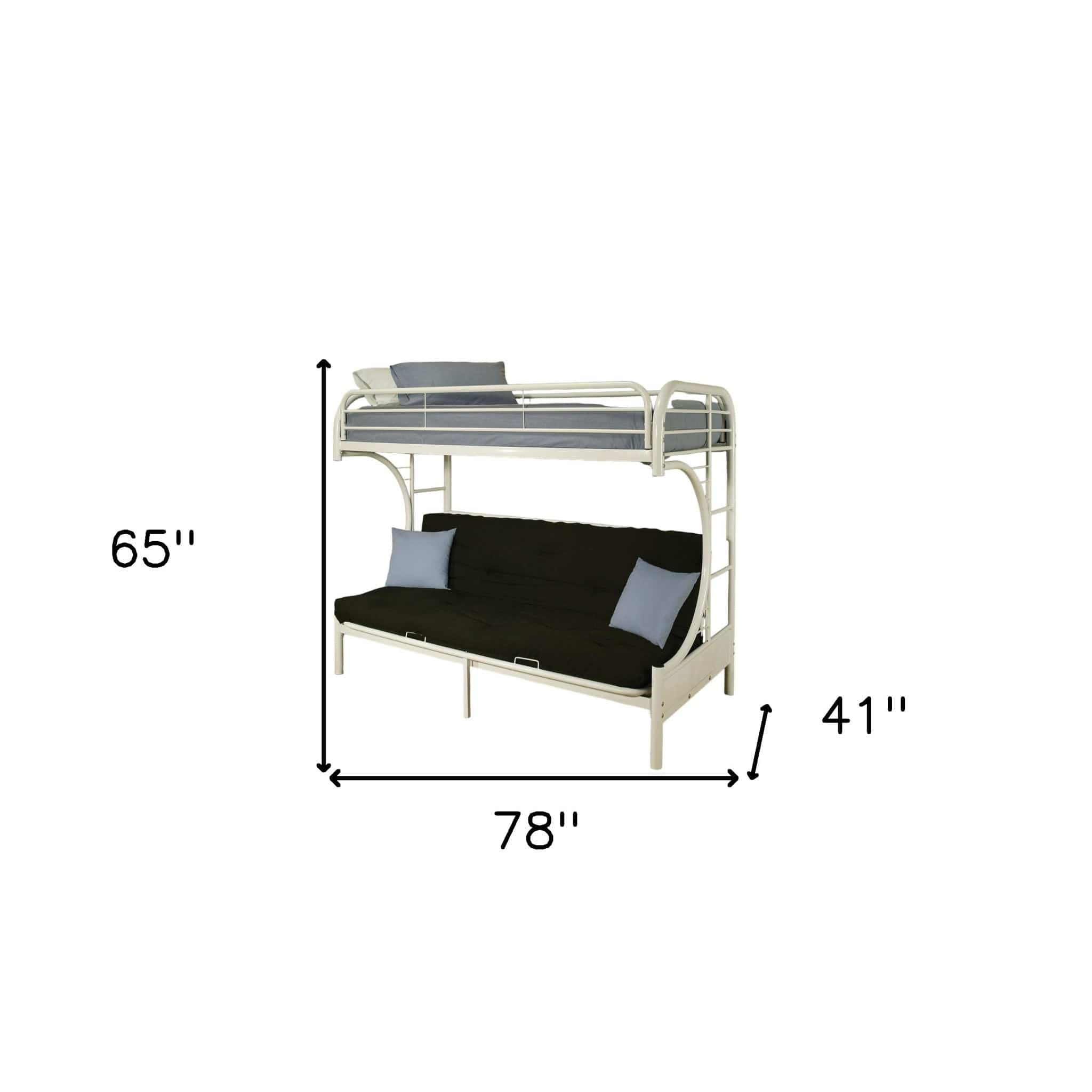 White Twin Contemporary Metal Bunk Bed