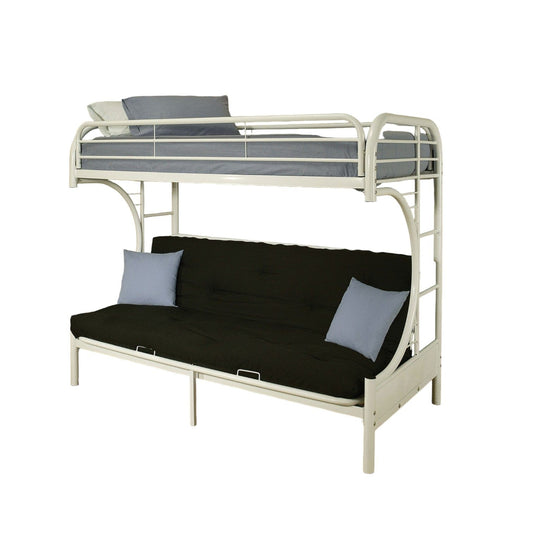 White Twin Contemporary Metal Bunk Bed