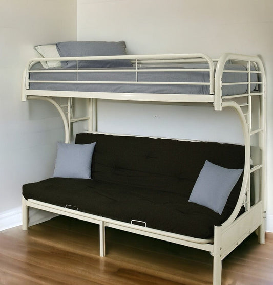 White Twin Contemporary Metal Bunk Bed