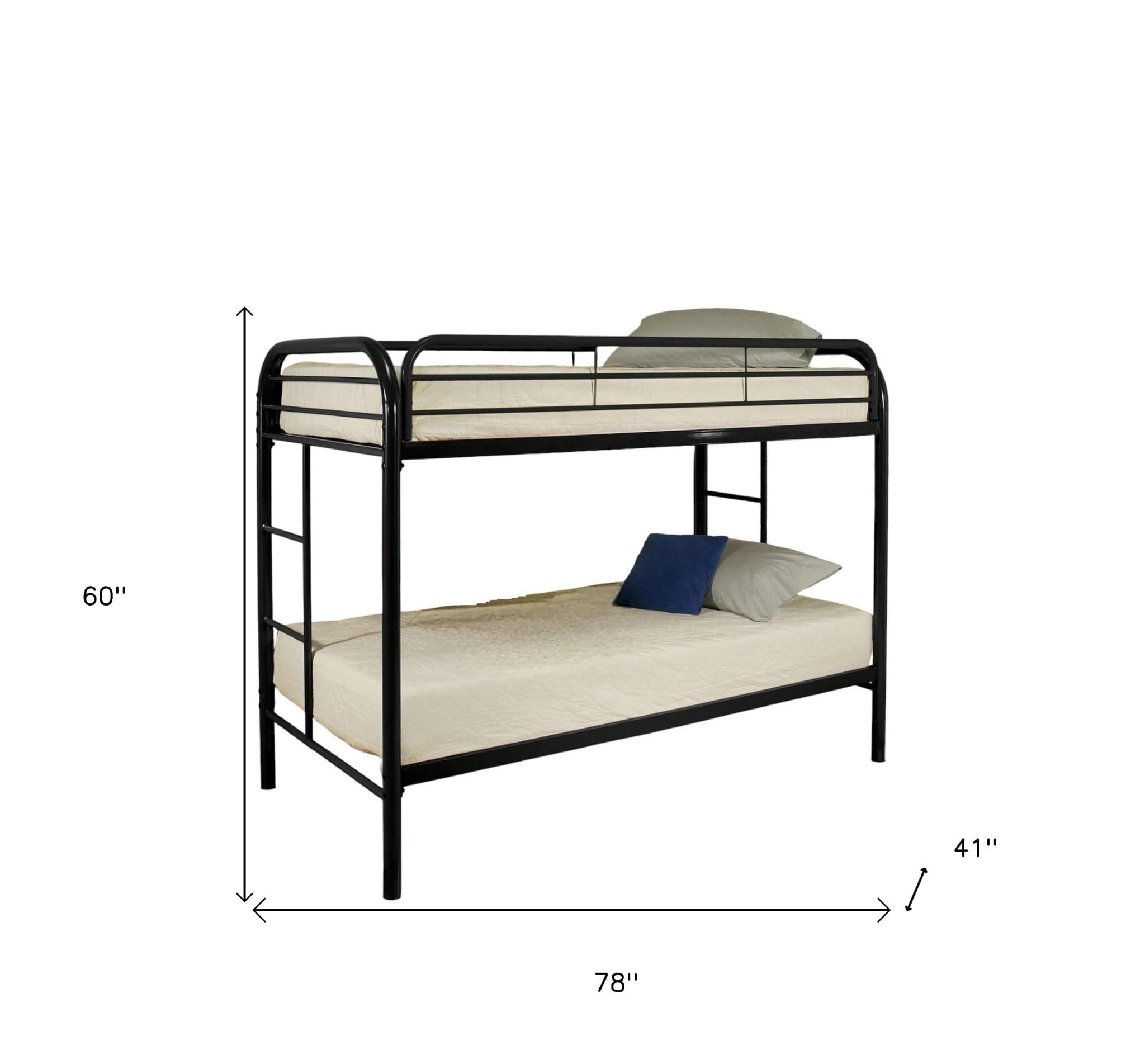 Black Twin Contemporary Metal Bunk Bed - Homeroots