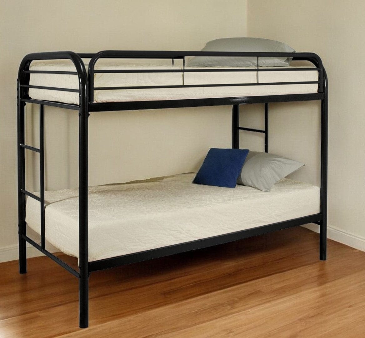 Black Twin Contemporary Metal Bunk Bed - Homeroots