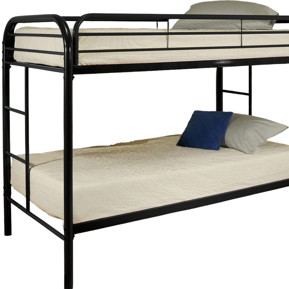 Black Twin Contemporary Metal Bunk Bed - Homeroots