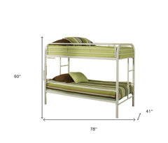 White Twin Contemporary Metal Bunk Bed