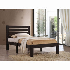 Espresso Solid Wood Full Tufted Bed - Homeroots