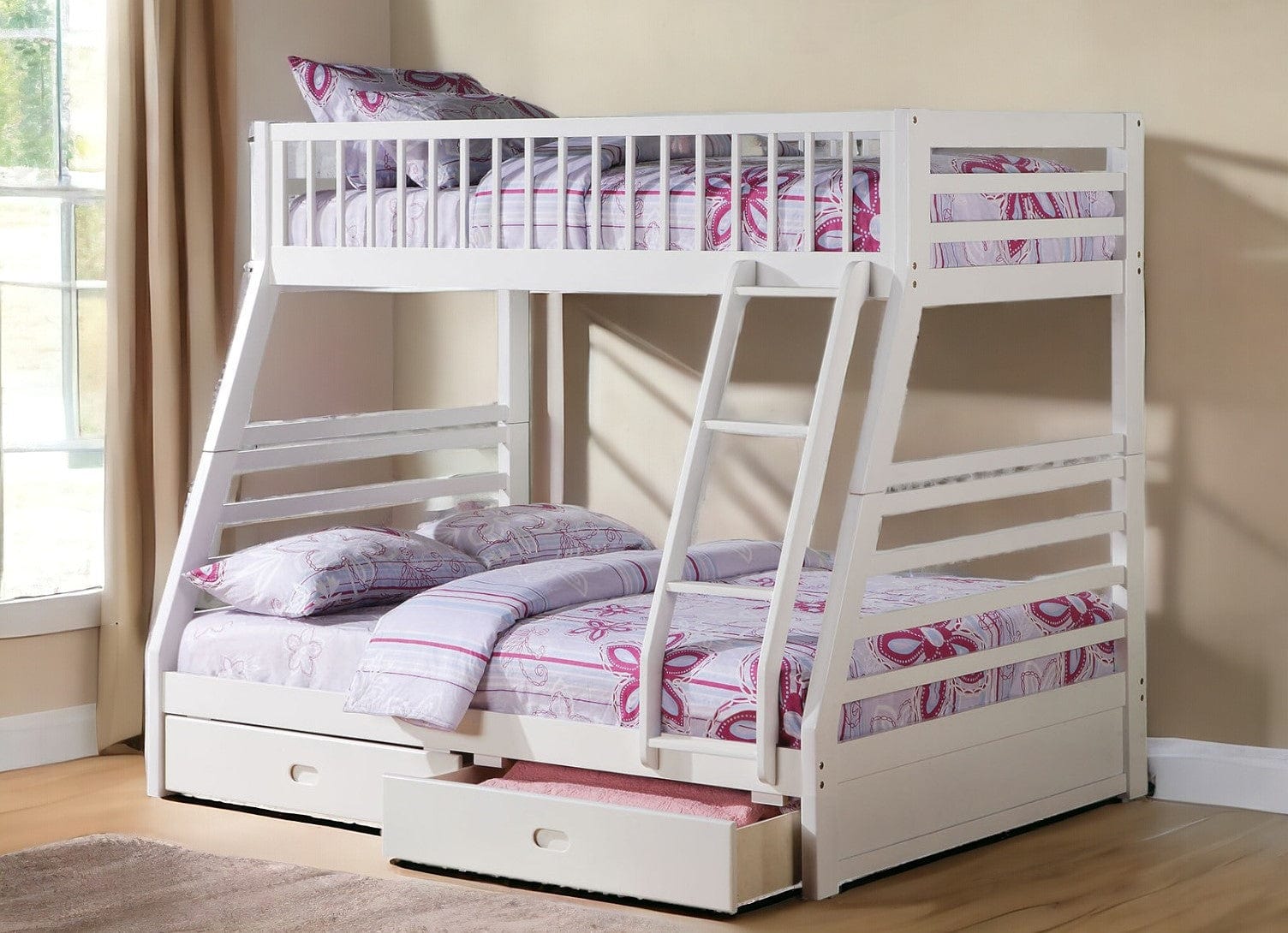 White Full Transitional Bunk Bed