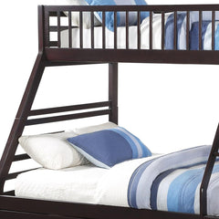 83" X 63" X 65" Espresso Pine Wood Twin Xl Over Queen Bunk Bed - Homeroots