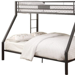 83" X 63" X 65" Sandy Black Metal Twin Xl Over Queen Bunk Bed - Homeroots