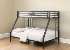 83" X 63" X 65" Sandy Black Metal Twin Xl Over Queen Bunk Bed - Homeroots