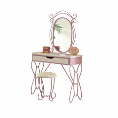 Lilac And White Butterfly Design Desk Vanity Dressing Table