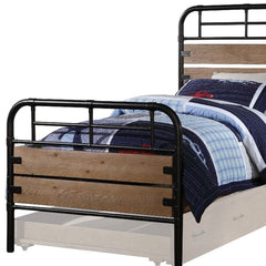 Brown and Black Solid Wood Twin Bed Frame - Homeroots