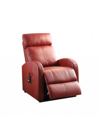 Faux Leather Power Motion Lift Recliner In Red - Homeroots