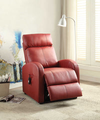 Faux Leather Power Motion Lift Recliner In Red - Homeroots