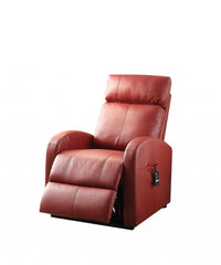 Faux Leather Power Motion Lift Recliner In Red - Homeroots