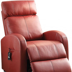 Faux Leather Power Motion Lift Recliner In Red - Homeroots