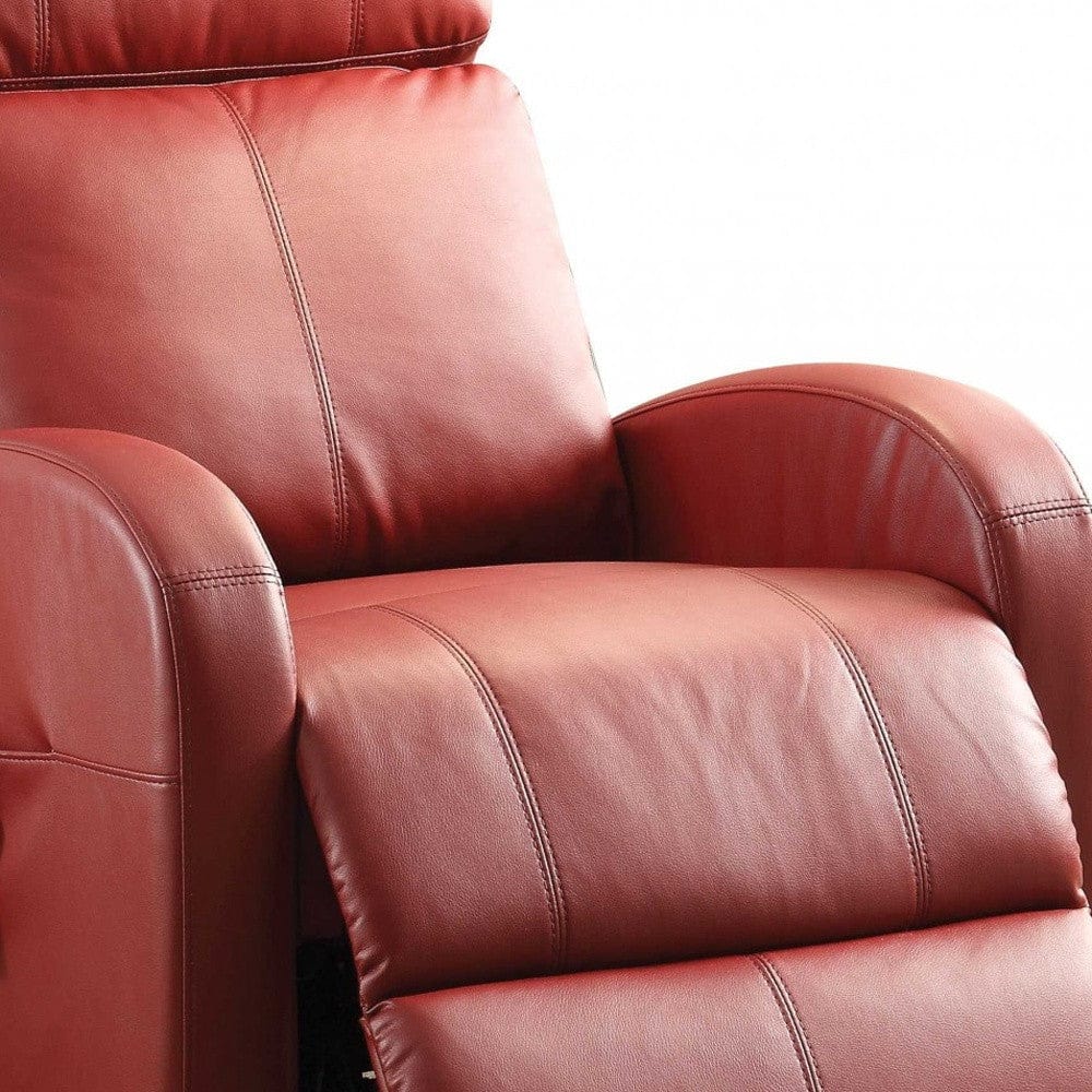 Faux Leather Power Motion Lift Recliner In Red - Homeroots