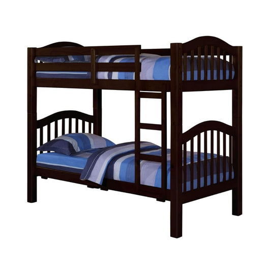 Dark Brown Twin Contemporary Bunk Bed - Homeroots