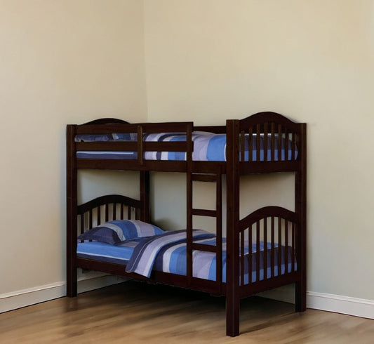 Dark Brown Twin Contemporary Bunk Bed - Homeroots