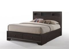 Rich Espresso Finish Queen Bed With Storage