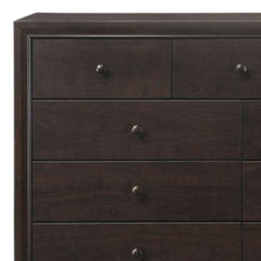 57" Espresso Solid and Manufactured Wood Nine Drawer Double Dresser - Homeroots