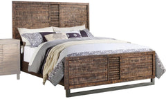 Solid Wood Queen Brown and Black Bed