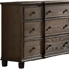 60" X 18" X 38" Weathered Oak Dresser - Homeroots