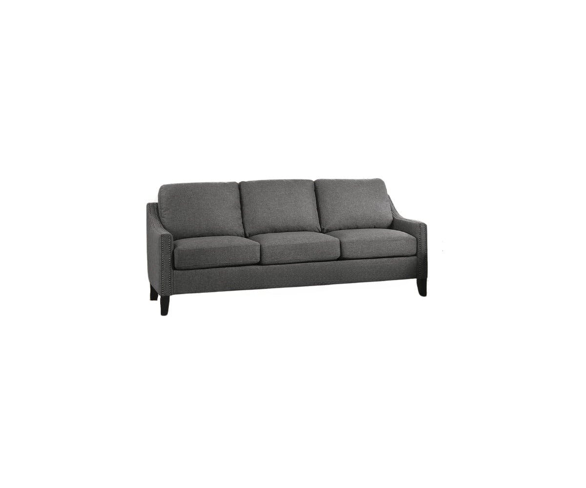 68" Gray Linen Sofa With Black Legs - Homeroots