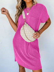 Round Neck Short Sleeve Mini Dress Trendsi