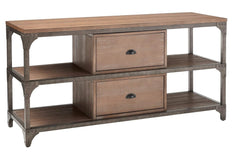 60" Wood Brown Open Shelving TV Stand - Homeroots