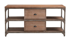 60" Wood Brown Open Shelving TV Stand - Homeroots