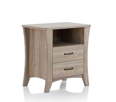 24" Brown Two Drawers Nightstand - Homeroots