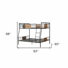 Dark Brown Full Industrial Metal Bunk Bed - Homeroots