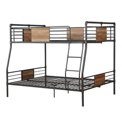 Dark Brown Full Industrial Metal Bunk Bed - Homeroots