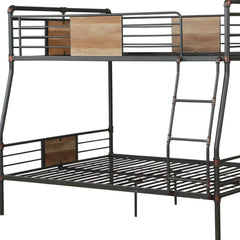 Dark Brown Full Industrial Metal Bunk Bed - Homeroots