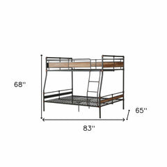 Dark Brown Full Industrial Metal Bunk Bed - Homeroots