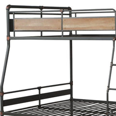 Dark Brown Full Industrial Metal Bunk Bed - Homeroots