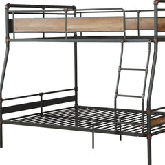 Dark Brown Full Industrial Metal Bunk Bed - Homeroots