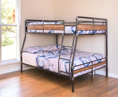 Dark Brown Full Industrial Metal Bunk Bed - Homeroots