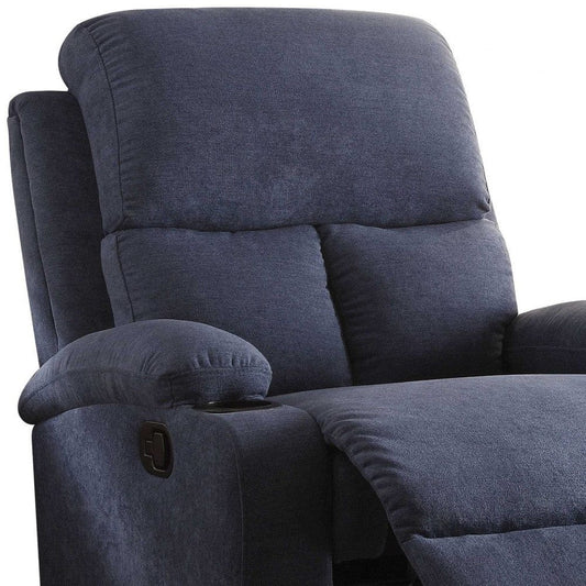 32" Blue Linen Recliner