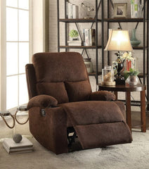 32" Chocolate Linen Recliner - Homeroots