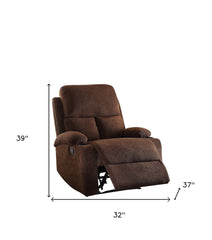 32" Chocolate Linen Recliner - Homeroots