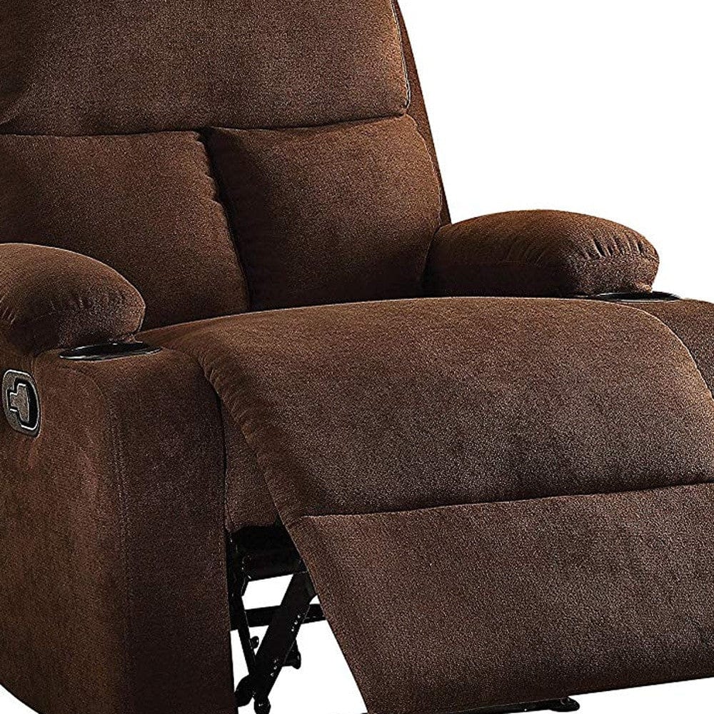 32" Chocolate Linen Recliner - Homeroots