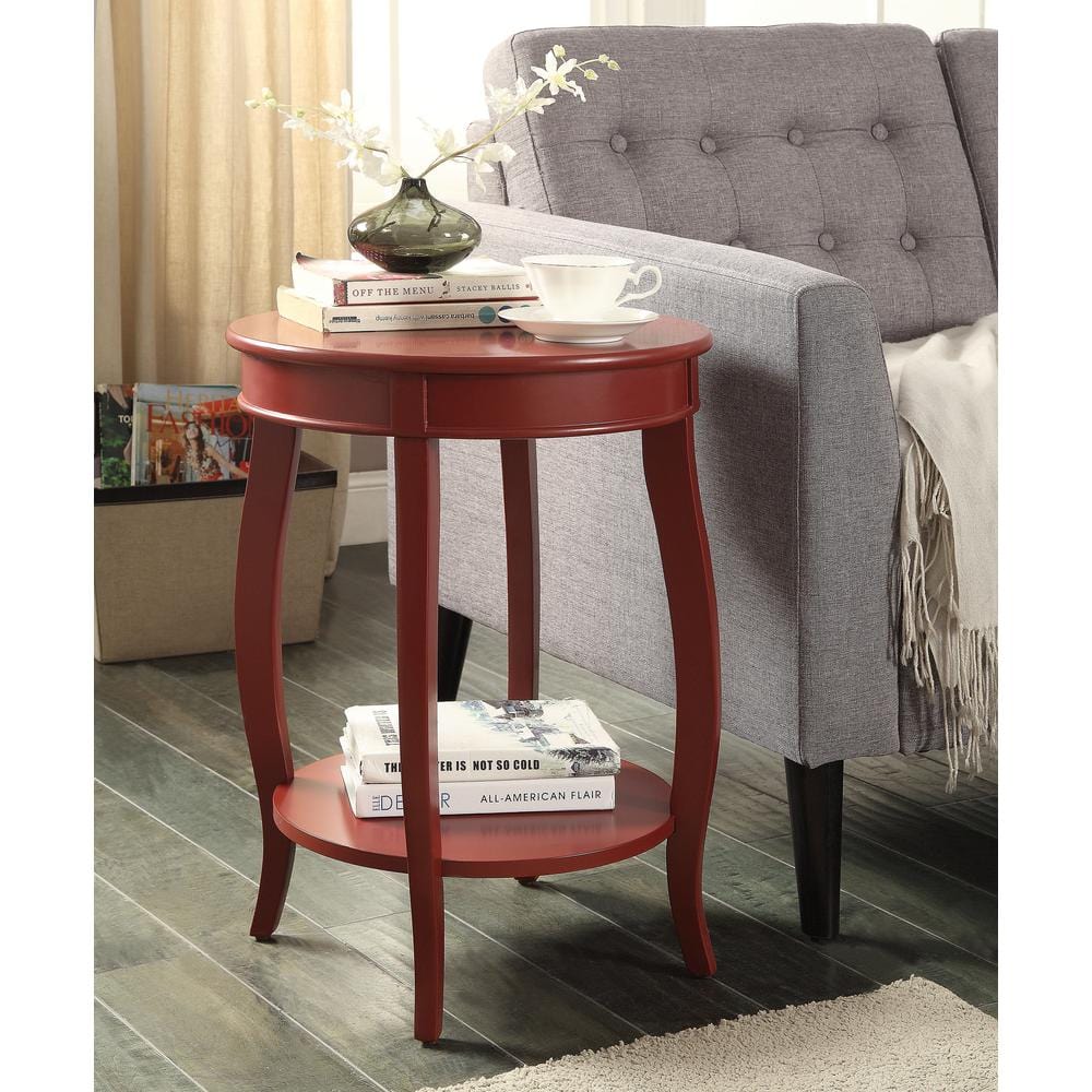 Pop Of Color Red Finish Side Table