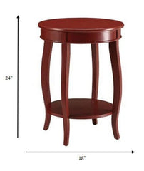 Pop Of Color Red Finish Side Table