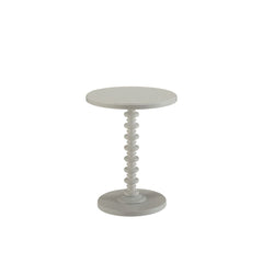 22" White Solid Wood Round End Table