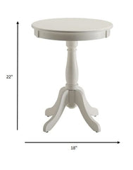 Cottage White Wood Pedestal Side Or End Table - Homeroots