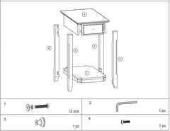 23" Brown Solid Wood End Table