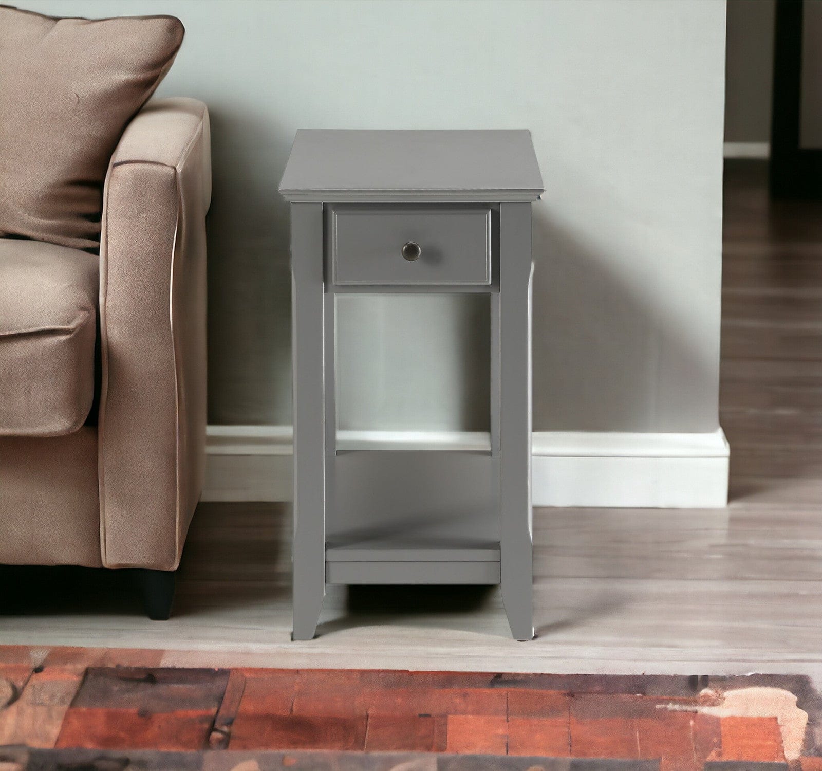 23" Gray Solid and Manufactured Wood End Table - Homeroots