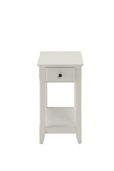 23" White Solid and Manufactured Wood End Table With Drawer And Shelf - Homeroots