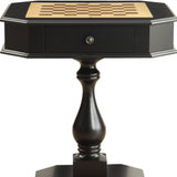 Mesa consola con pedestal octagonal de 28" y cajones en color negro